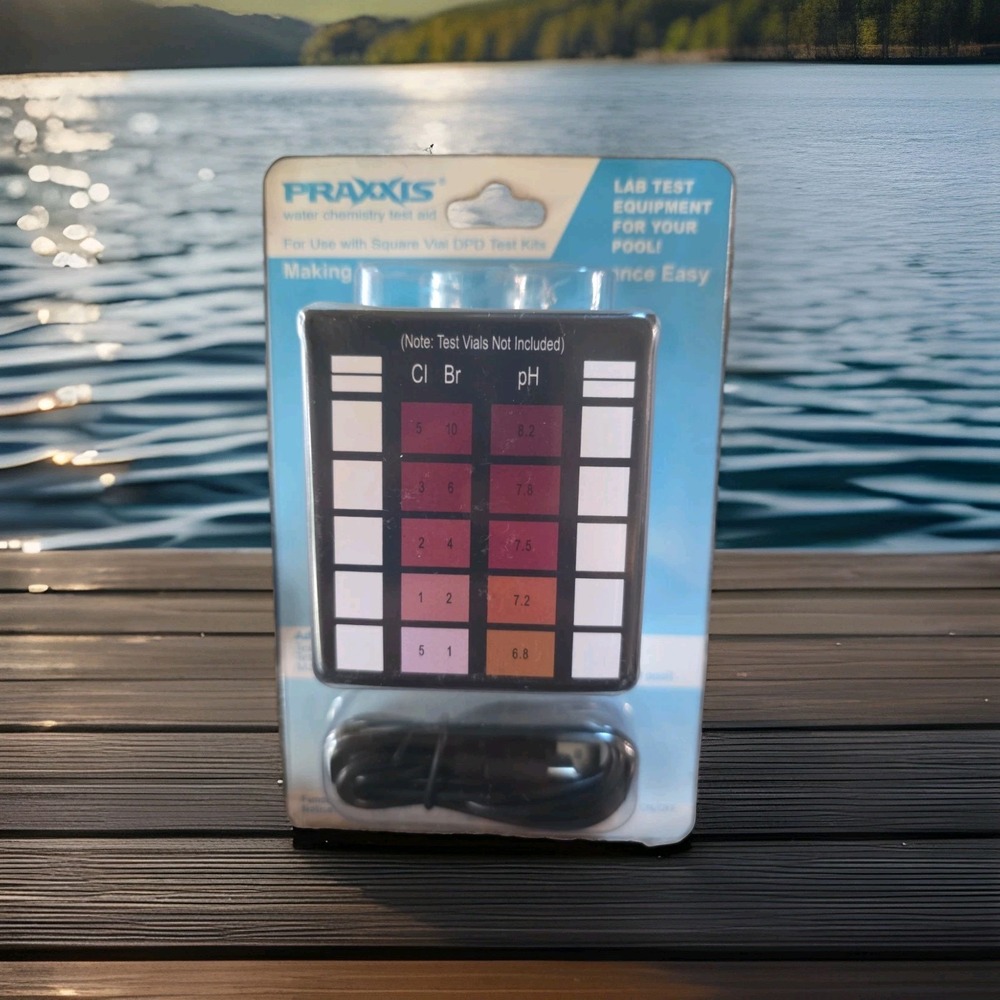 New PRAXXIS Swimming Pool Water Chemistry Test Kit Snap in Light Box,Easy Use